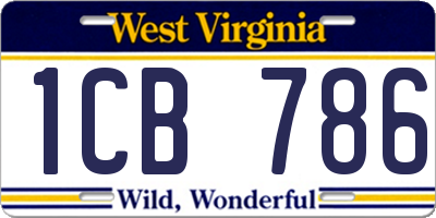 WV license plate 1CB786