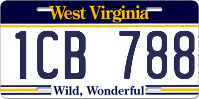 WV license plate 1CB788
