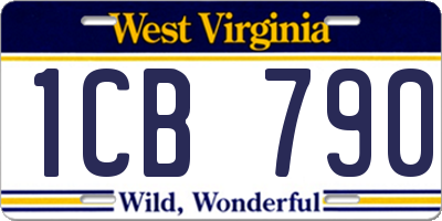 WV license plate 1CB790