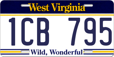 WV license plate 1CB795