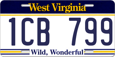 WV license plate 1CB799