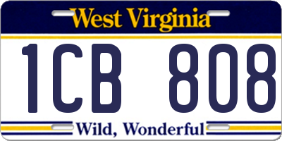 WV license plate 1CB808
