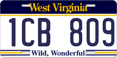 WV license plate 1CB809