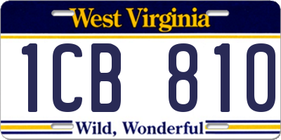 WV license plate 1CB810