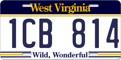 WV license plate 1CB814