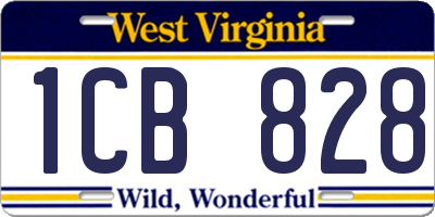 WV license plate 1CB828