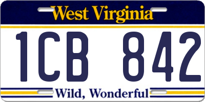 WV license plate 1CB842