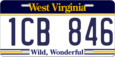 WV license plate 1CB846