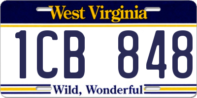 WV license plate 1CB848