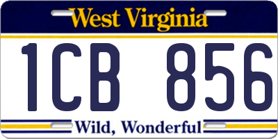WV license plate 1CB856