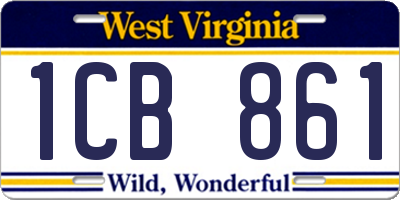 WV license plate 1CB861