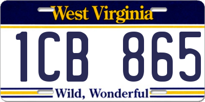 WV license plate 1CB865