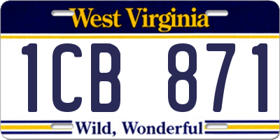 WV license plate 1CB871