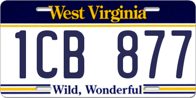WV license plate 1CB877