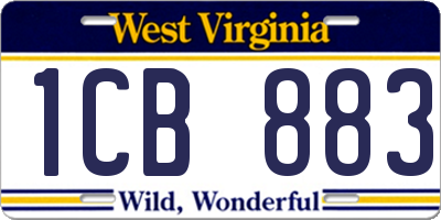 WV license plate 1CB883
