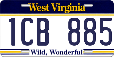 WV license plate 1CB885