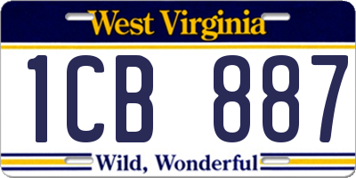 WV license plate 1CB887