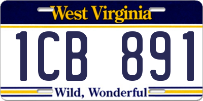 WV license plate 1CB891