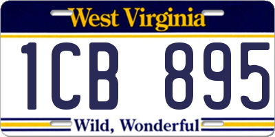 WV license plate 1CB895