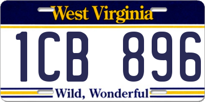 WV license plate 1CB896