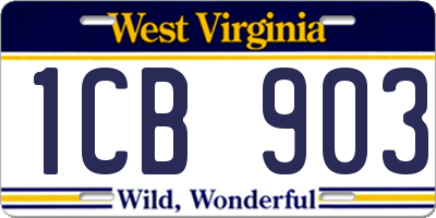 WV license plate 1CB903