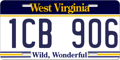 WV license plate 1CB906