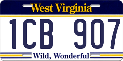WV license plate 1CB907