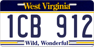 WV license plate 1CB912