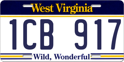 WV license plate 1CB917