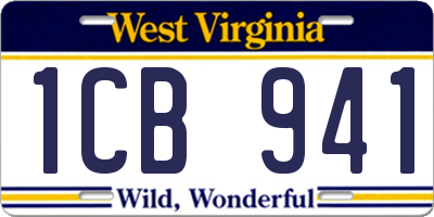 WV license plate 1CB941