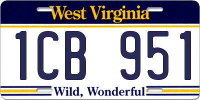 WV license plate 1CB951