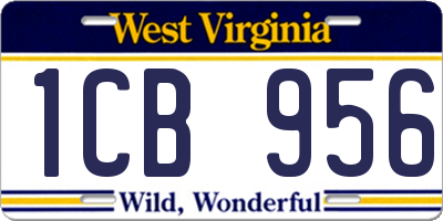 WV license plate 1CB956