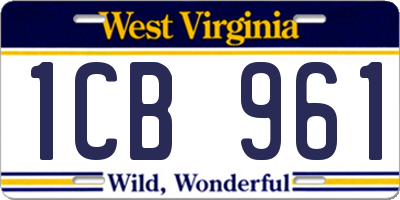 WV license plate 1CB961