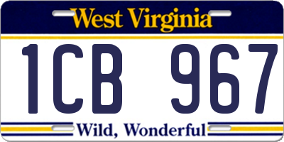 WV license plate 1CB967