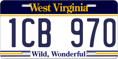 WV license plate 1CB970