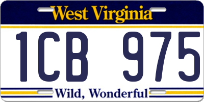 WV license plate 1CB975