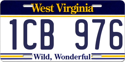 WV license plate 1CB976