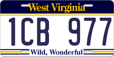 WV license plate 1CB977