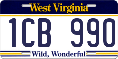 WV license plate 1CB990