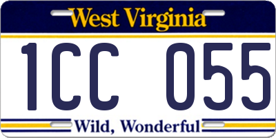 WV license plate 1CC055