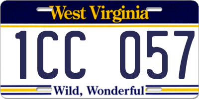 WV license plate 1CC057