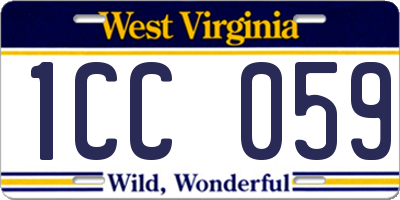 WV license plate 1CC059