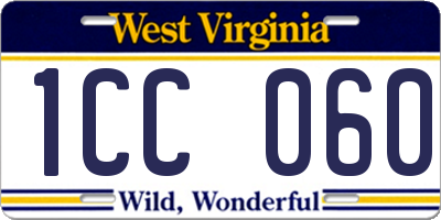 WV license plate 1CC060