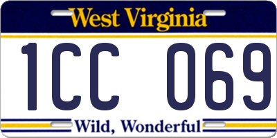 WV license plate 1CC069