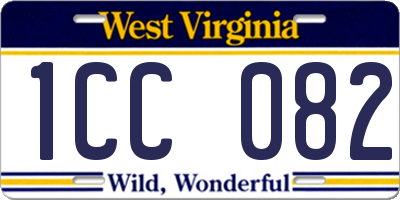 WV license plate 1CC082