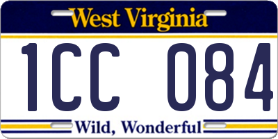 WV license plate 1CC084