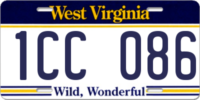 WV license plate 1CC086