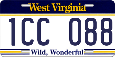 WV license plate 1CC088