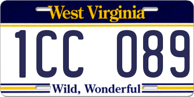 WV license plate 1CC089