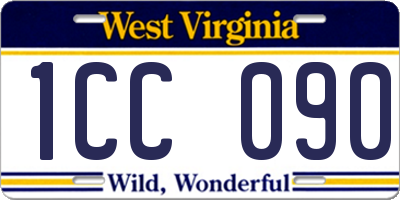 WV license plate 1CC090